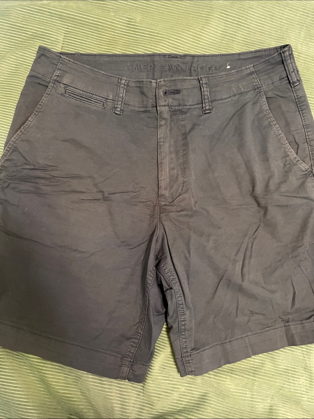 American Eagle Outfitters Men's Navy Blue Flat-Front Shorts